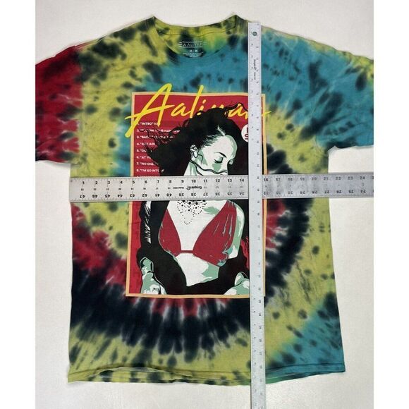 Aaliyah Graphic T-shirt Men Medium Oversize Multicolor Tie Dye Music - Picture 5 of 5